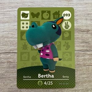 Genuine Animal Crossing Amiibo Card Bertha